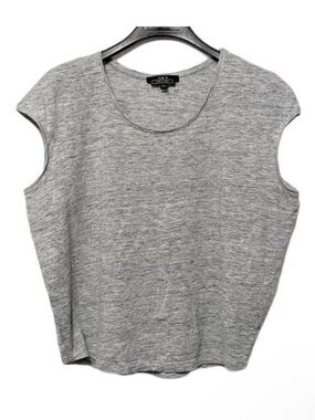 SET Gray Linen Oversized Cropped T-Shirt 2